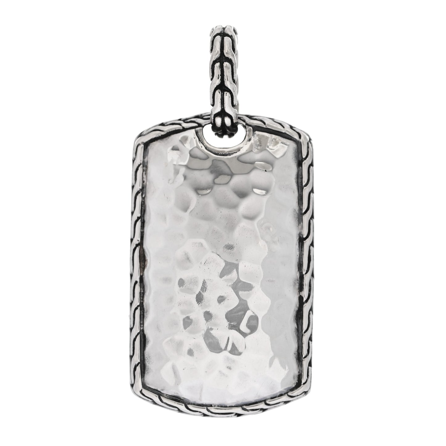 Sterling Silver Palu Hammered Dog Tag Pendant