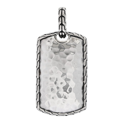 John Hardy Sterling Silver Palu Hammered Dog Tag Pendant 1 of 3