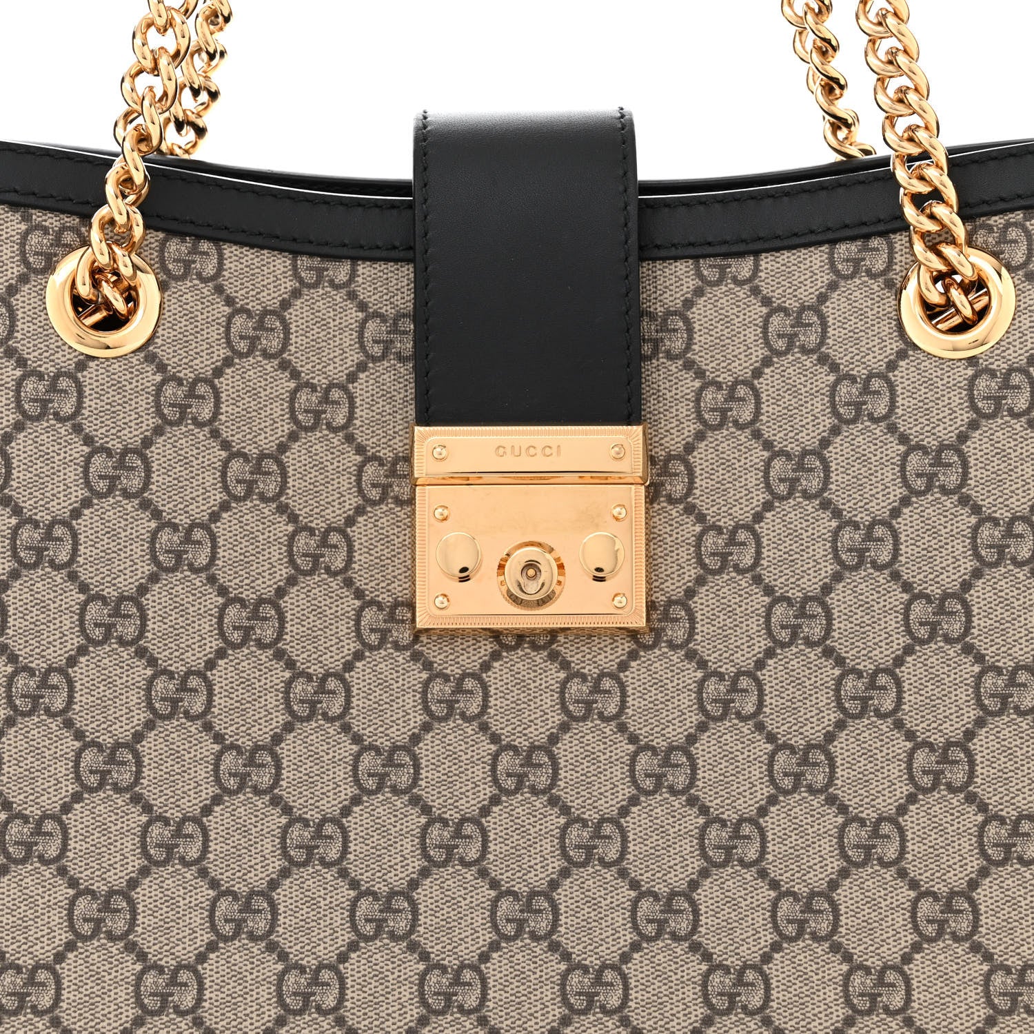 Gucci GG Supreme Monogram Medium Padlock Tote Black 8 of 11