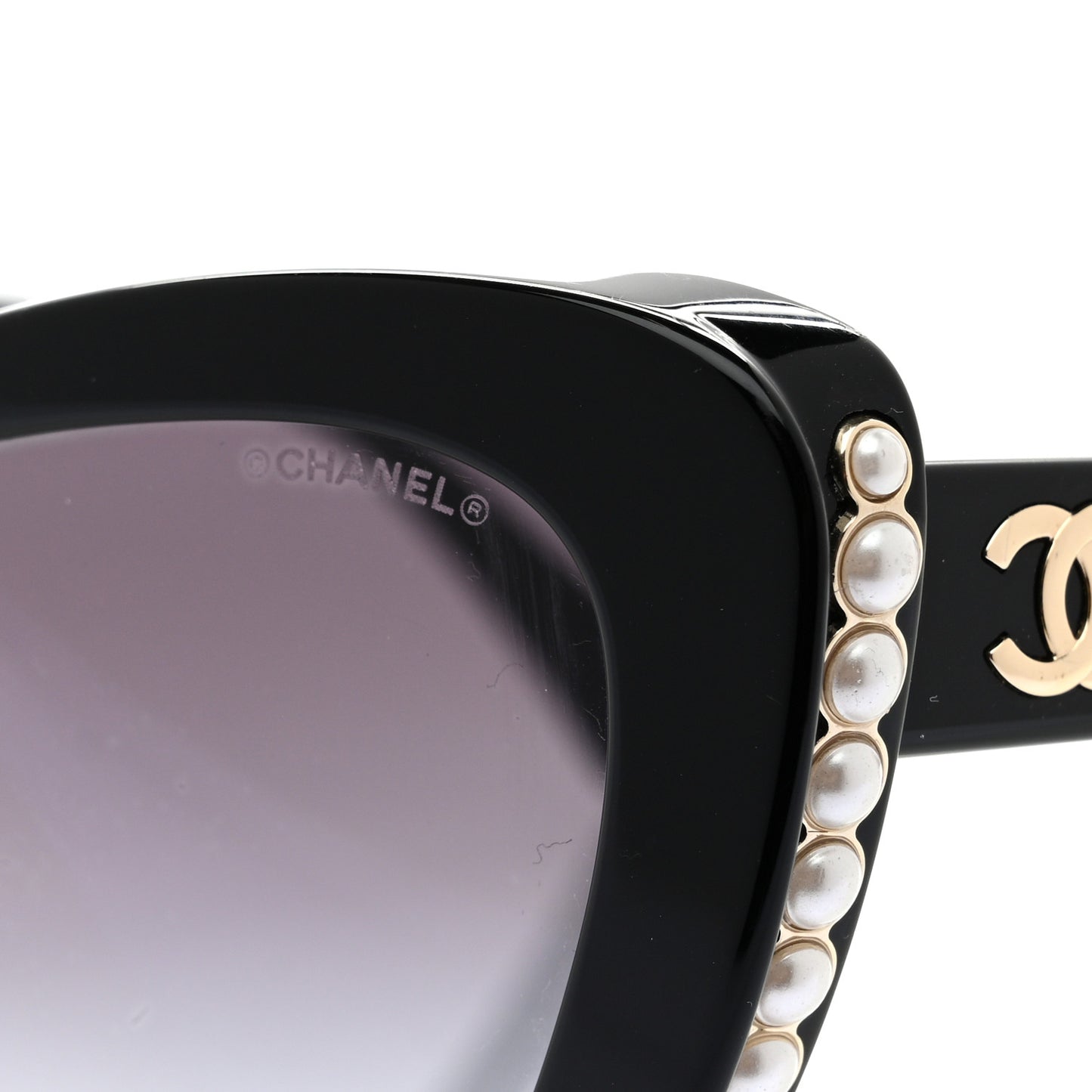 Acetate Pearl Cat Eye CC Sunglasses 5481-H-A Black