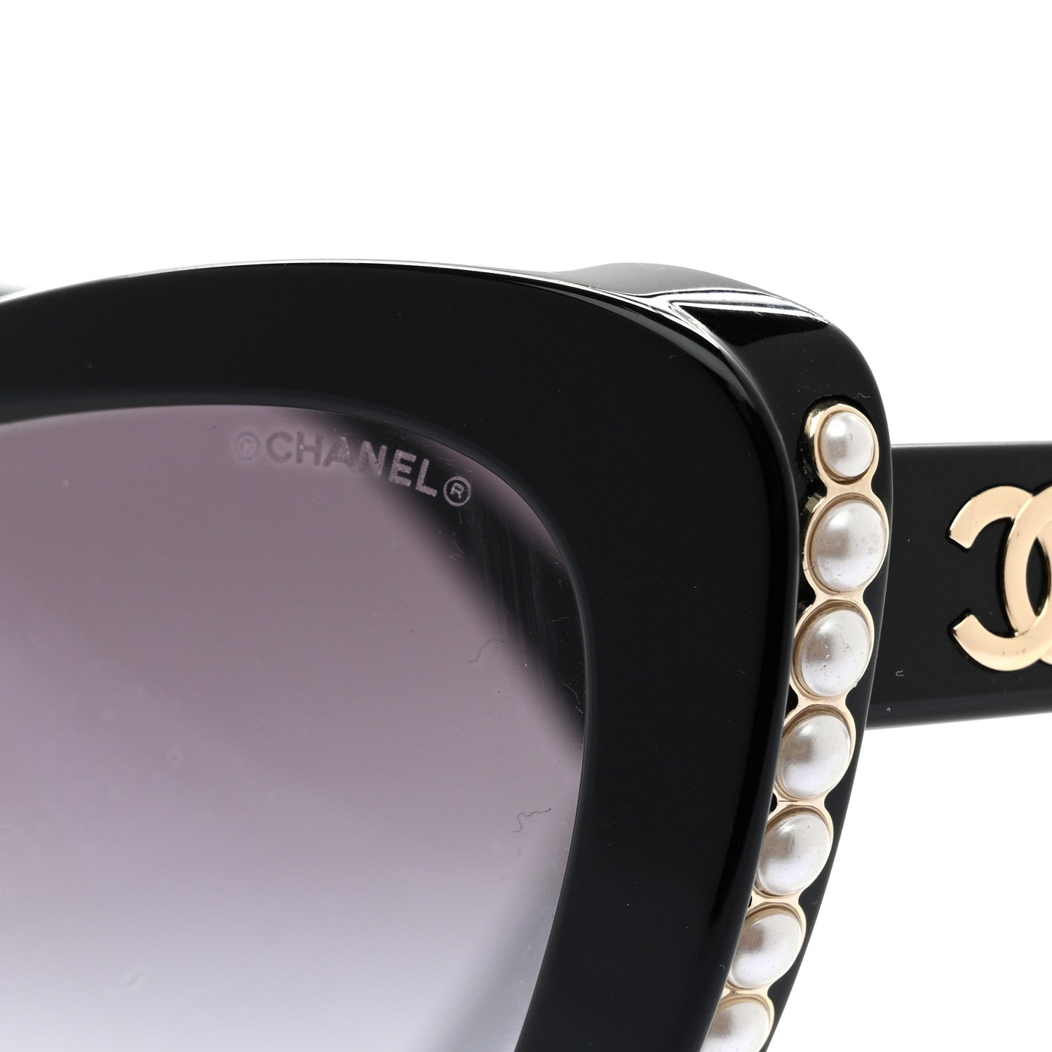 Chanel Acetate Pearl Cat Eye CC Sunglasses 5481-H-A Black 7 of 8