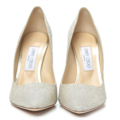 Jimmy Choo Glitter Romy 100 Pumps 39 Platinum Ice 2 of 7