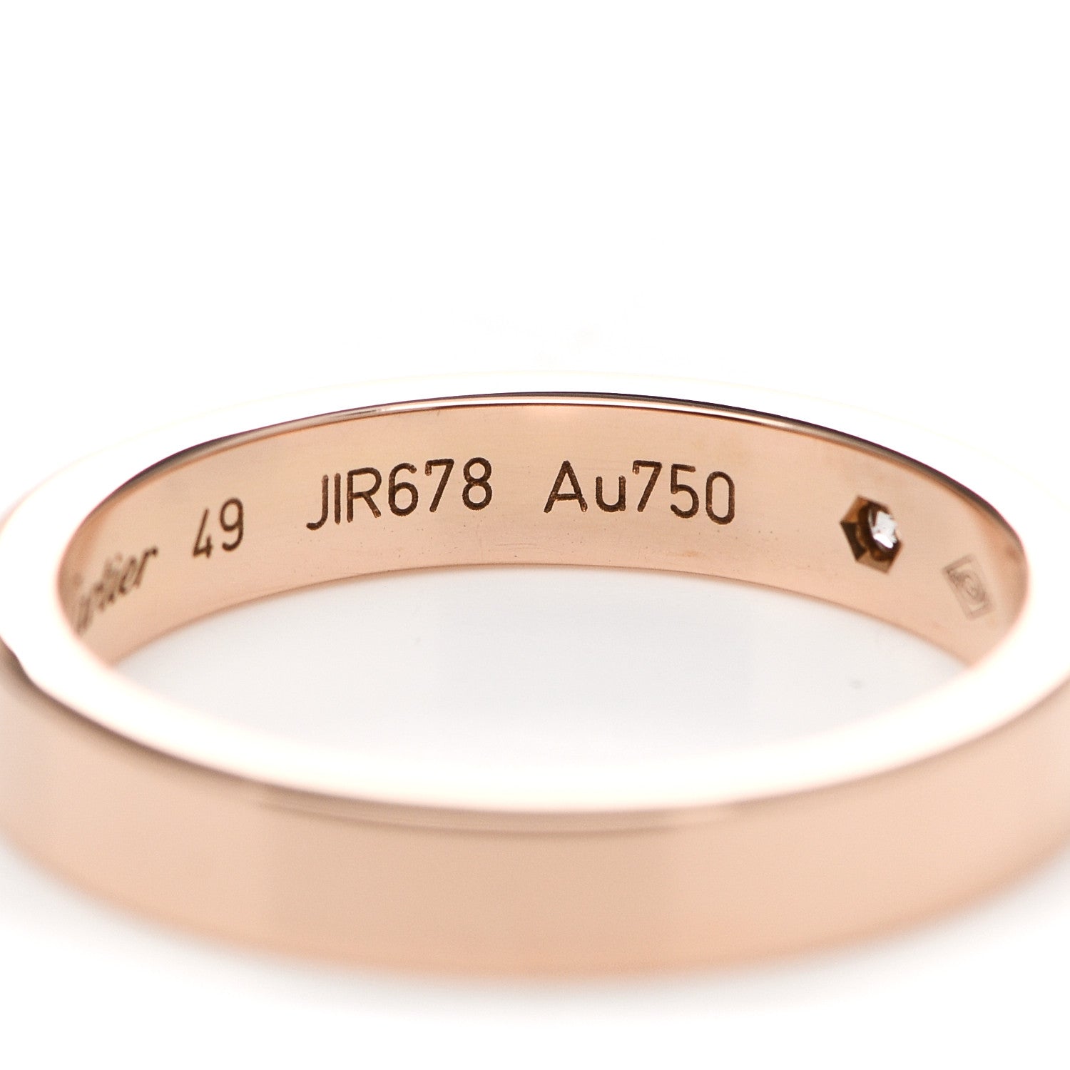 Cartier 18K Pink Gold Diamond 3mm C De Cartier Wedding Band Ring 49 4.75 5 of 6