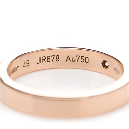Cartier 18K Pink Gold Diamond 3mm C De Cartier Wedding Band Ring 49 4.75 5 of 6