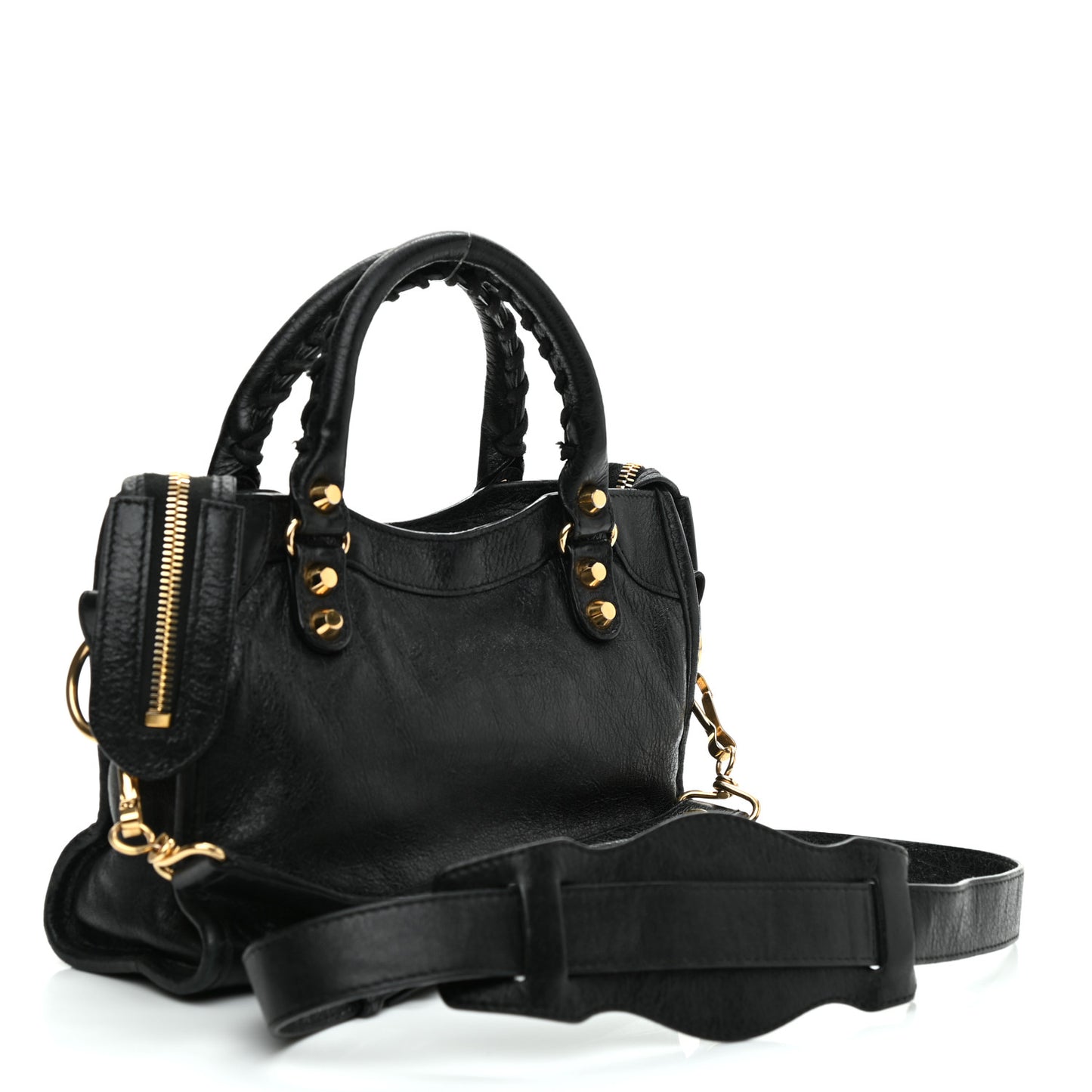 Agneau Classic Gold Hardware Mini City Black
