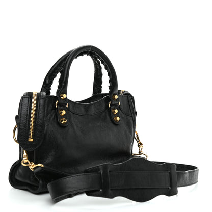 Balenciaga Agneau Classic Gold Hardware Mini City Black 3 of 10