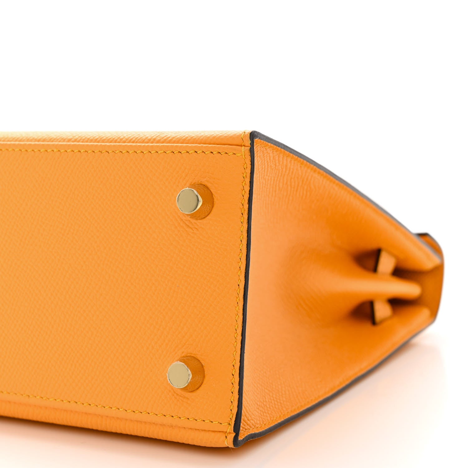 Hermes Epsom Horseshoe Kelly Sellier 25 Jaune D'or Feu 10 of 10
