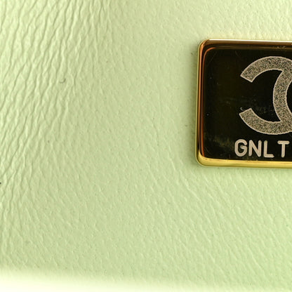 Chanel Caviar Quilted Small Double Flap Light Green 7 of 11