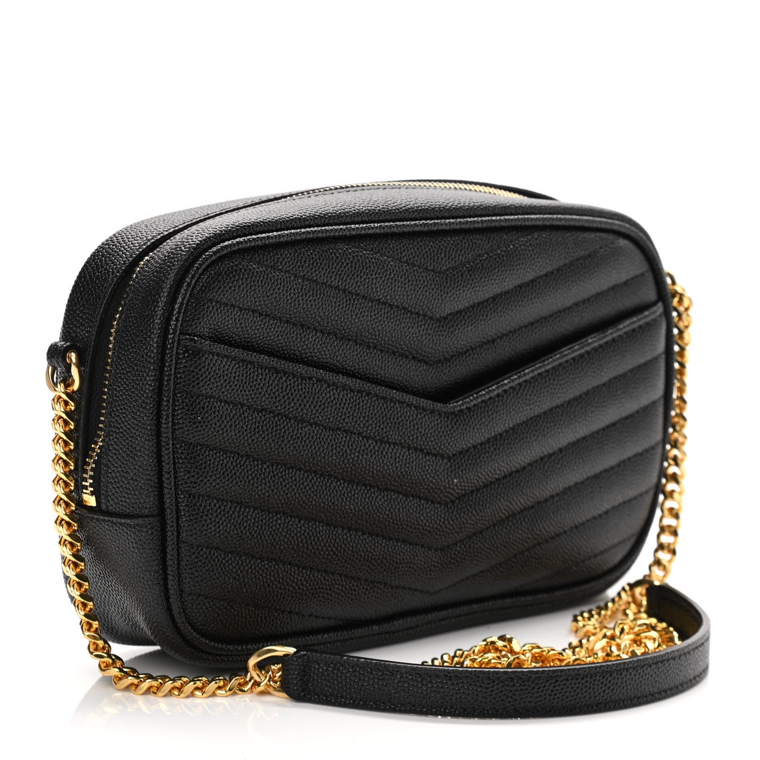 Saint Laurent Grain De Poudre Matelasse Monogram Mini Lou Camera Bag Black 2 of 9