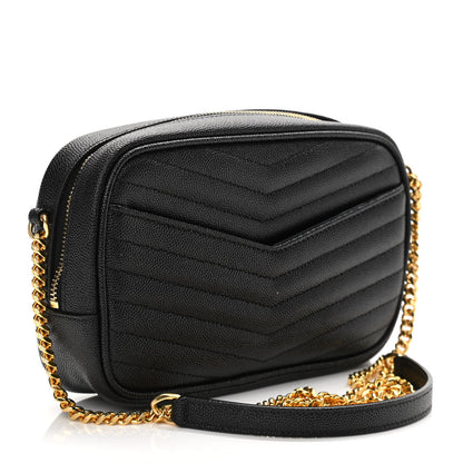 Saint Laurent Grain De Poudre Matelasse Monogram Mini Lou Camera Bag Black 2 of 9
