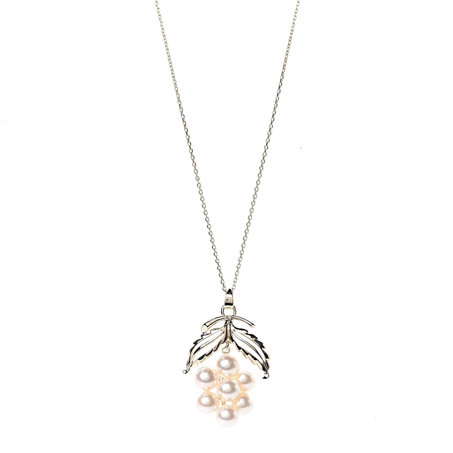 14K Yellow Gold Akoya Pearl 6-6.5mm Flower Pendant Necklace