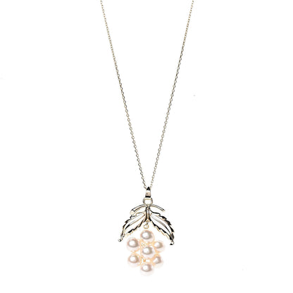Mikimoto 14K Yellow Gold Akoya Pearl 6-6.5mm Flower Pendant Necklace 1 of 6