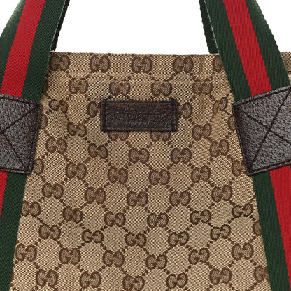 Gucci GG Monogram Medium Web Handle Vertical Tote Dark Brown 8 of 13