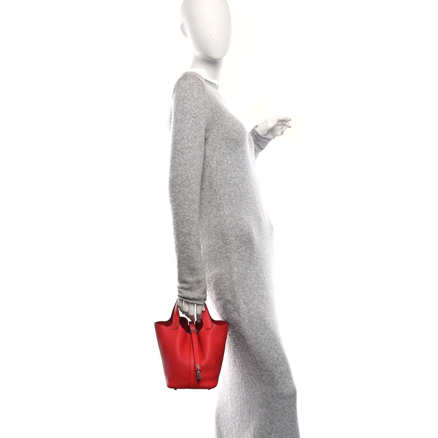Hermes Taurillon Clemence Picotin Lock 18 PM Rouge Tomate 1853822