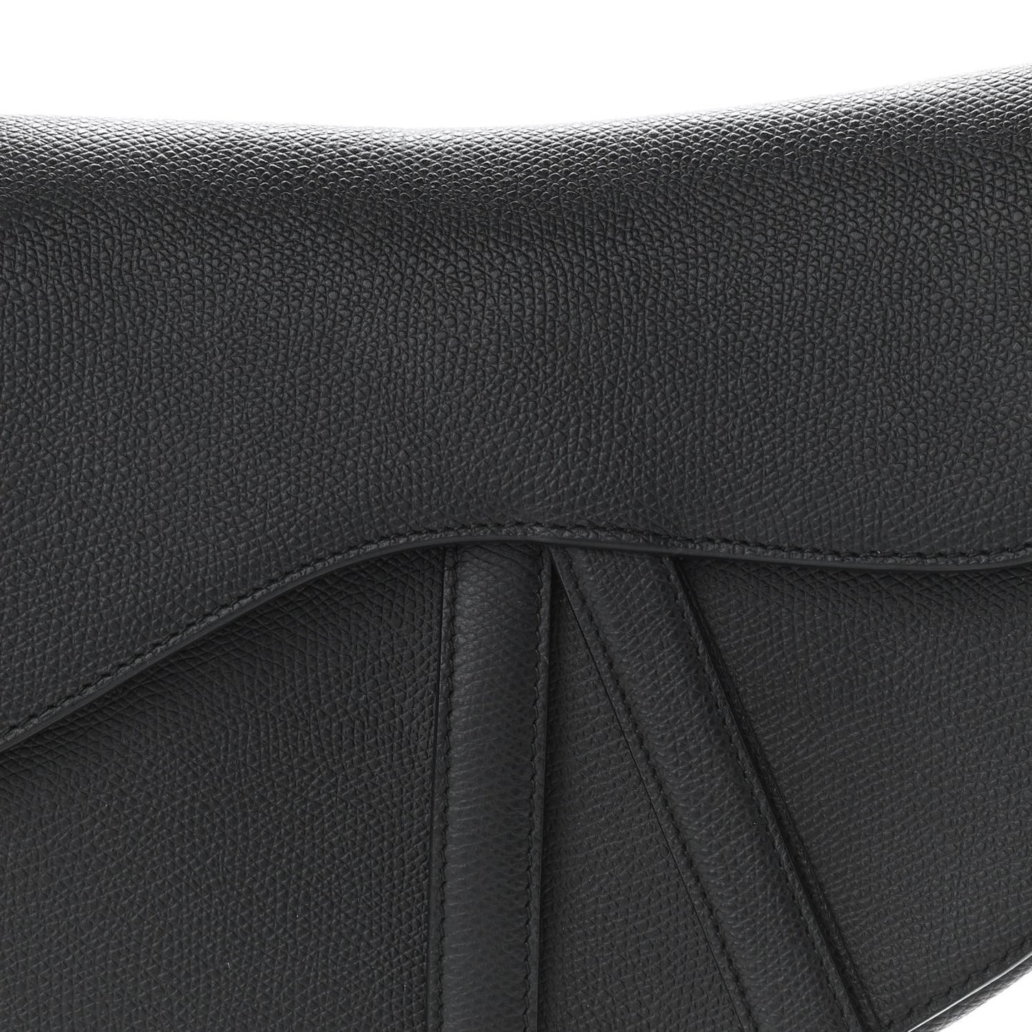 Grained Calfskin Saddle Bag Black