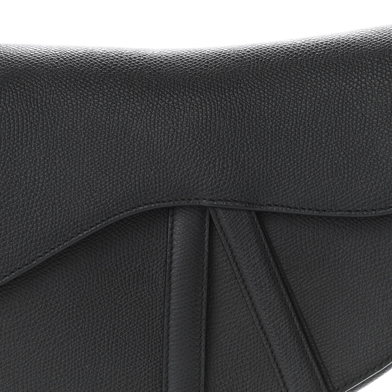 Christian Dior Grained Calfskin Saddle Bag Black 8 of 11