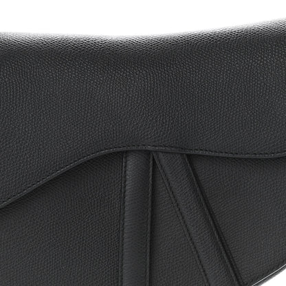 Christian Dior Grained Calfskin Saddle Bag Black 8 of 11