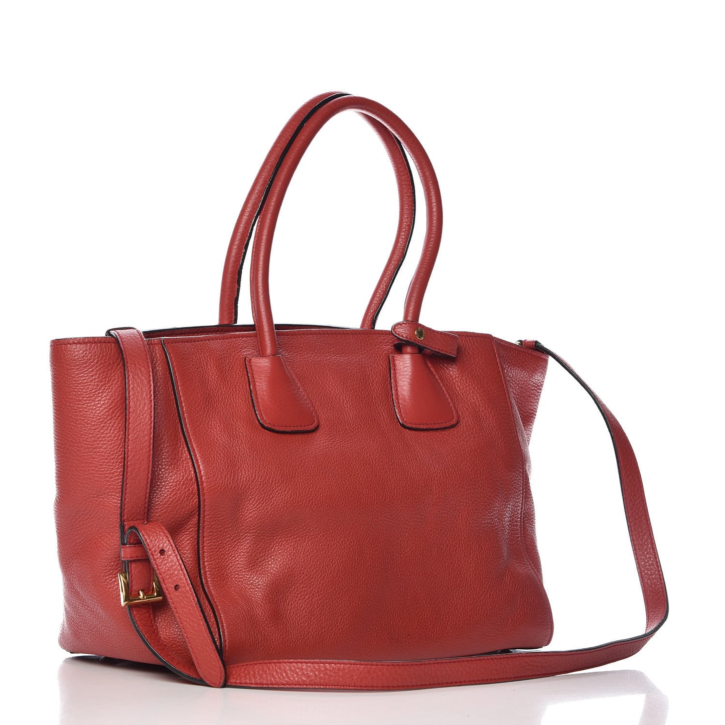 Vitello Daino Shopping Tote Rosso