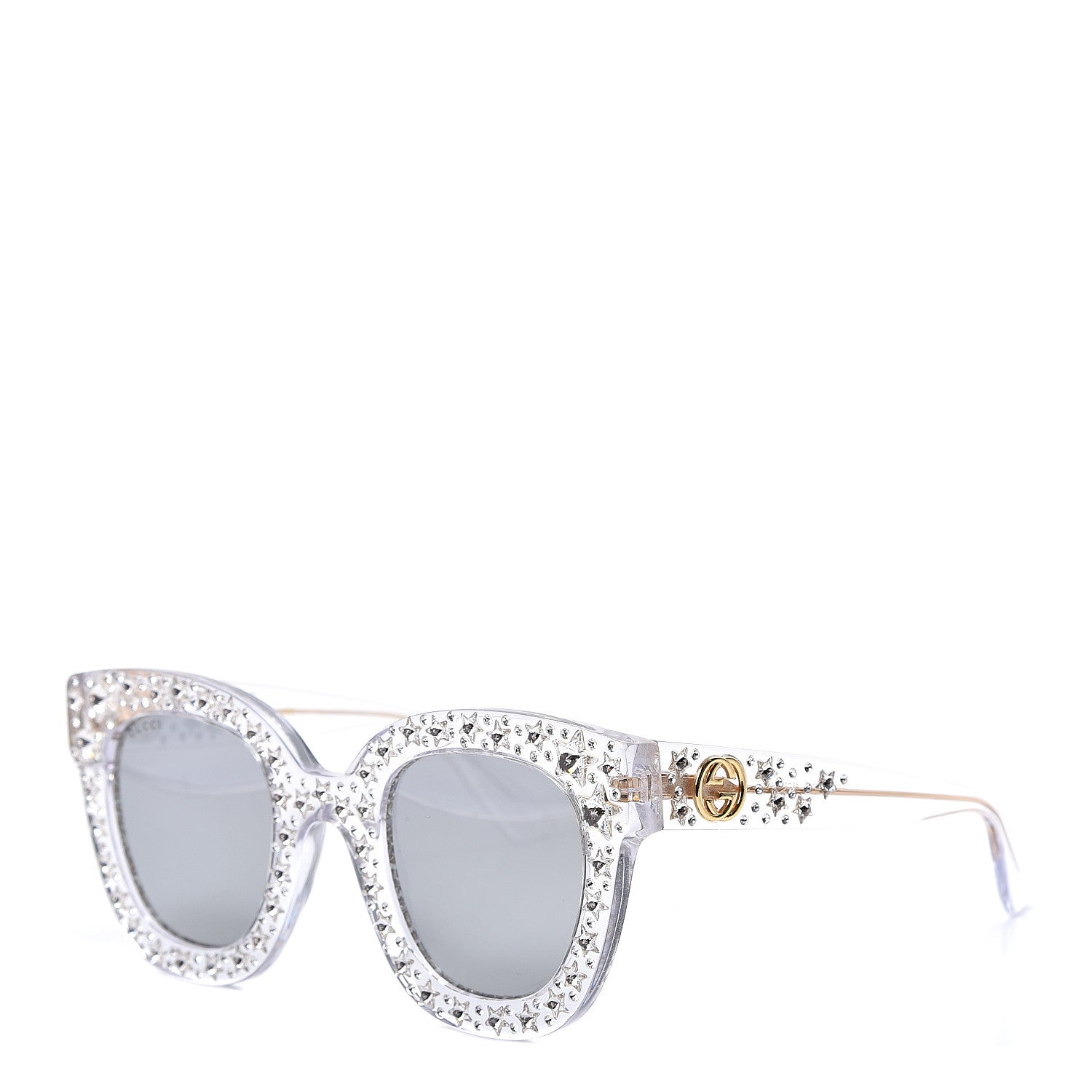 Gucci Acetate Crystal Oversize Mirrored Star Sunglasses GG0116S 1 of 8
