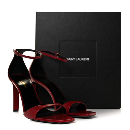Saint Laurent Smooth Calfskin Bea Ankle Strap Sandals 40 Opyum Red 7 of 7