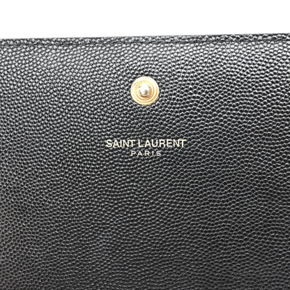 Saint Laurent Grain De Poudre Monogram Chain Wallet Black 5 of 8