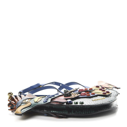 Burberry Snakeskin The Falcon Crossbody Bag Teal 4 of 9