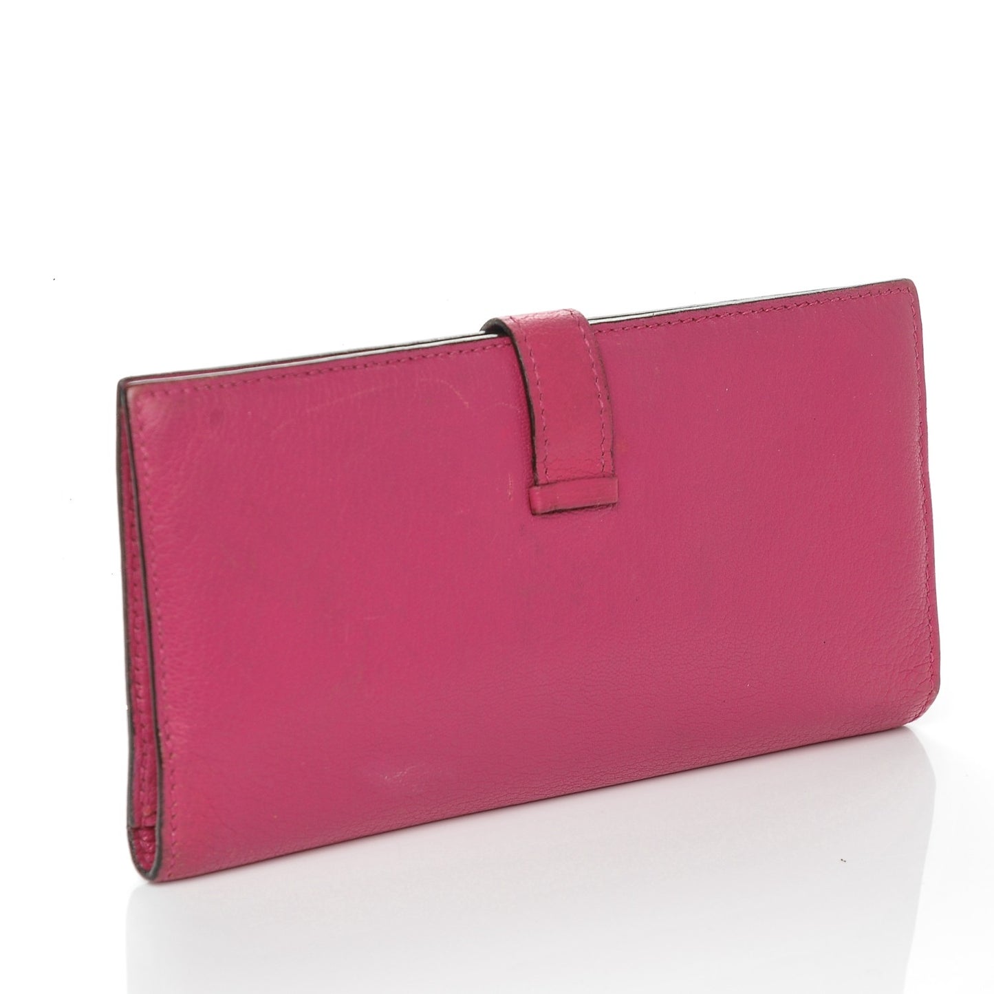 Chevre Mysore Bearn Gusset Wallet Rose Shocking