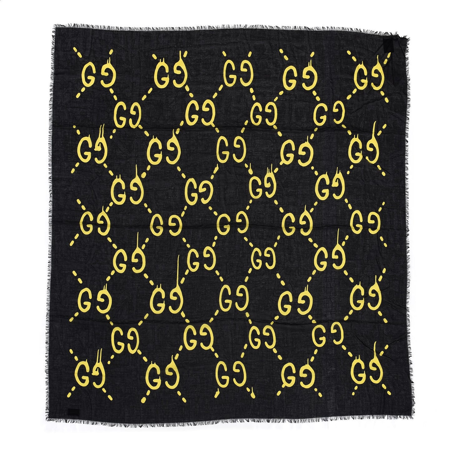 Modal Silk GG Writers Shawl Black Yellow