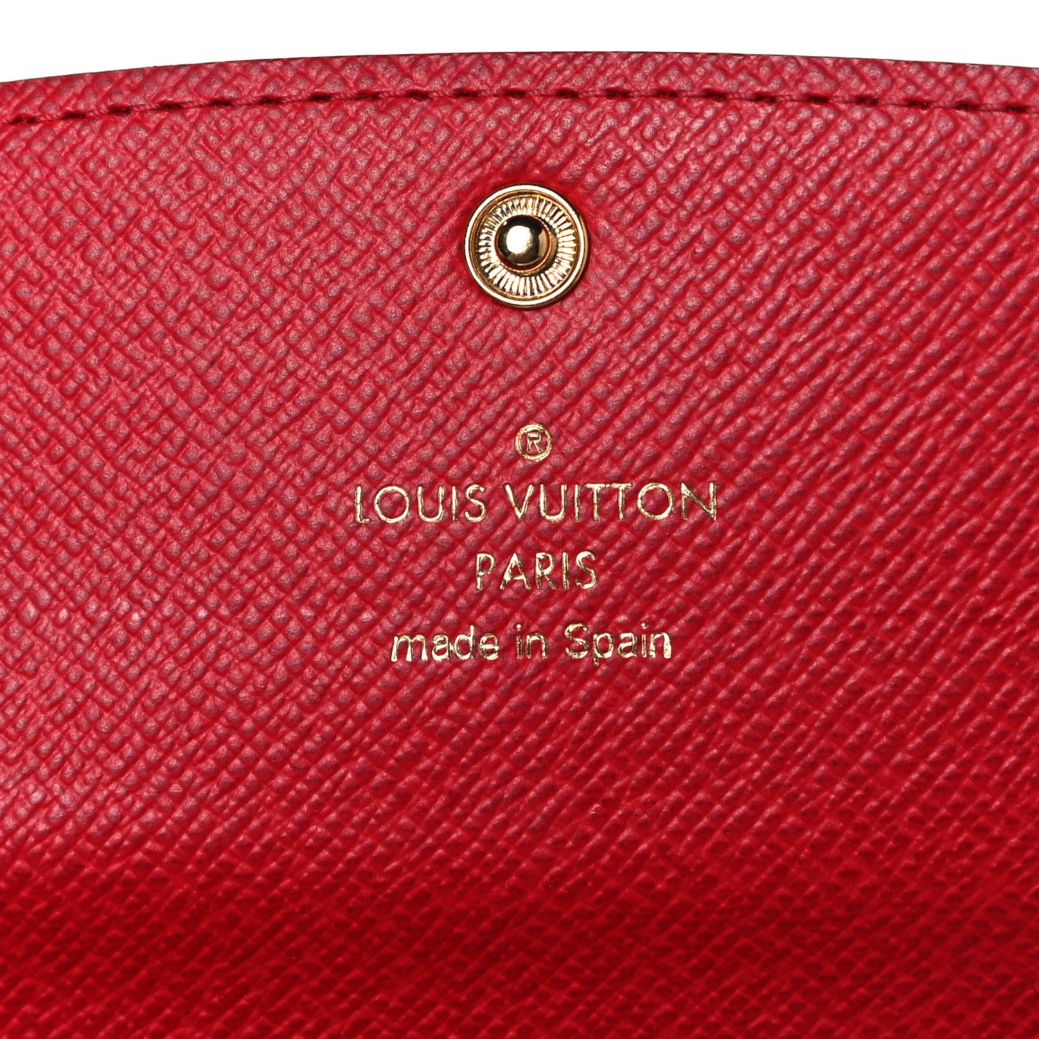 Louis Vuitton Damier Ebene Emilie Wallet Red 7 of 9