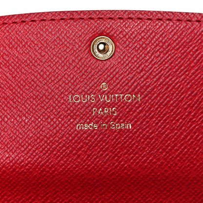 Louis Vuitton Damier Ebene Emilie Wallet Red 7 of 9