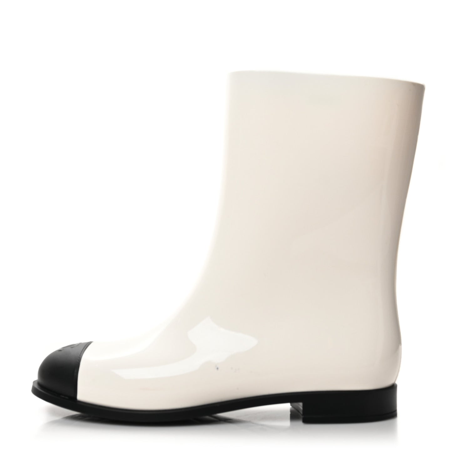 Rubber Rain Boots 40 Ivory Black