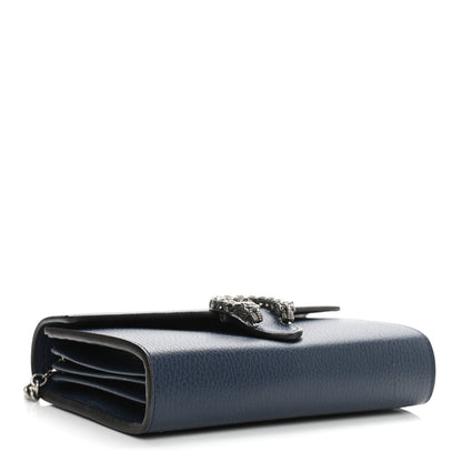 Gucci Dollar Calfskin Crystal Mini Dionysus Chain Wallet Blue Agata Black Diamond 4 of 9