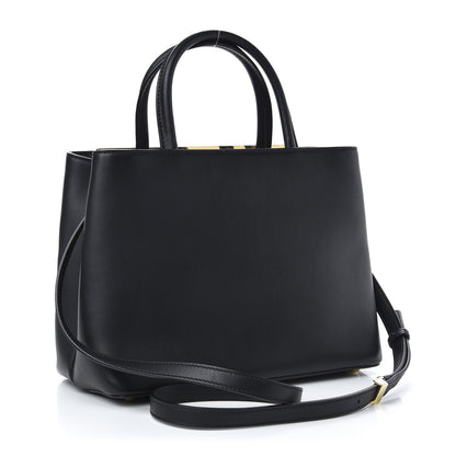 Fendi Vitello Century Metal Monster Eyes Petite 2Jours Tote Black 4 of 12