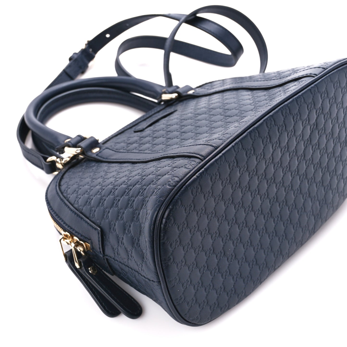 Soft Microguccissima Mini Dome Bag Blue