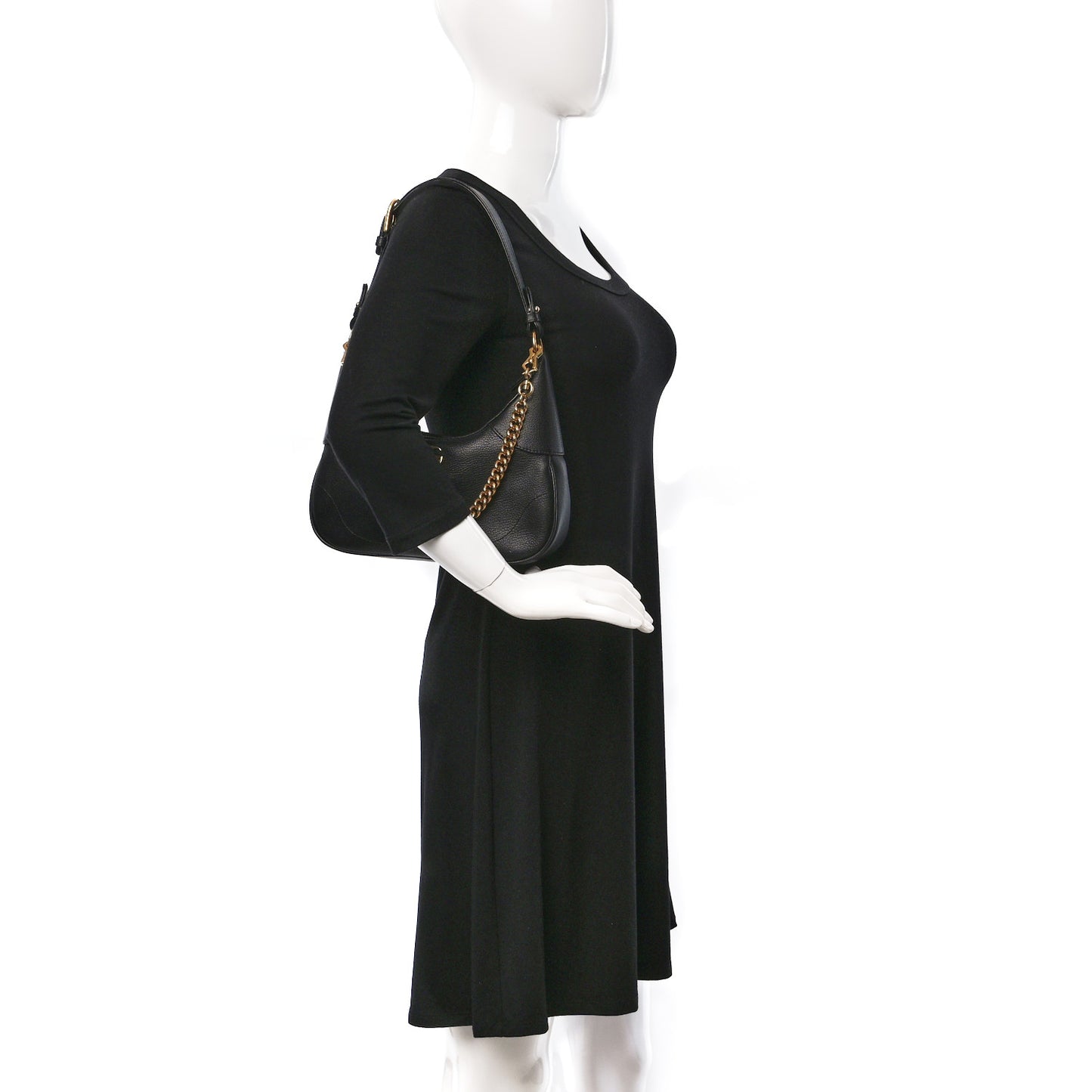 Goatskin Small Aphrodite Shoulder Bag Black