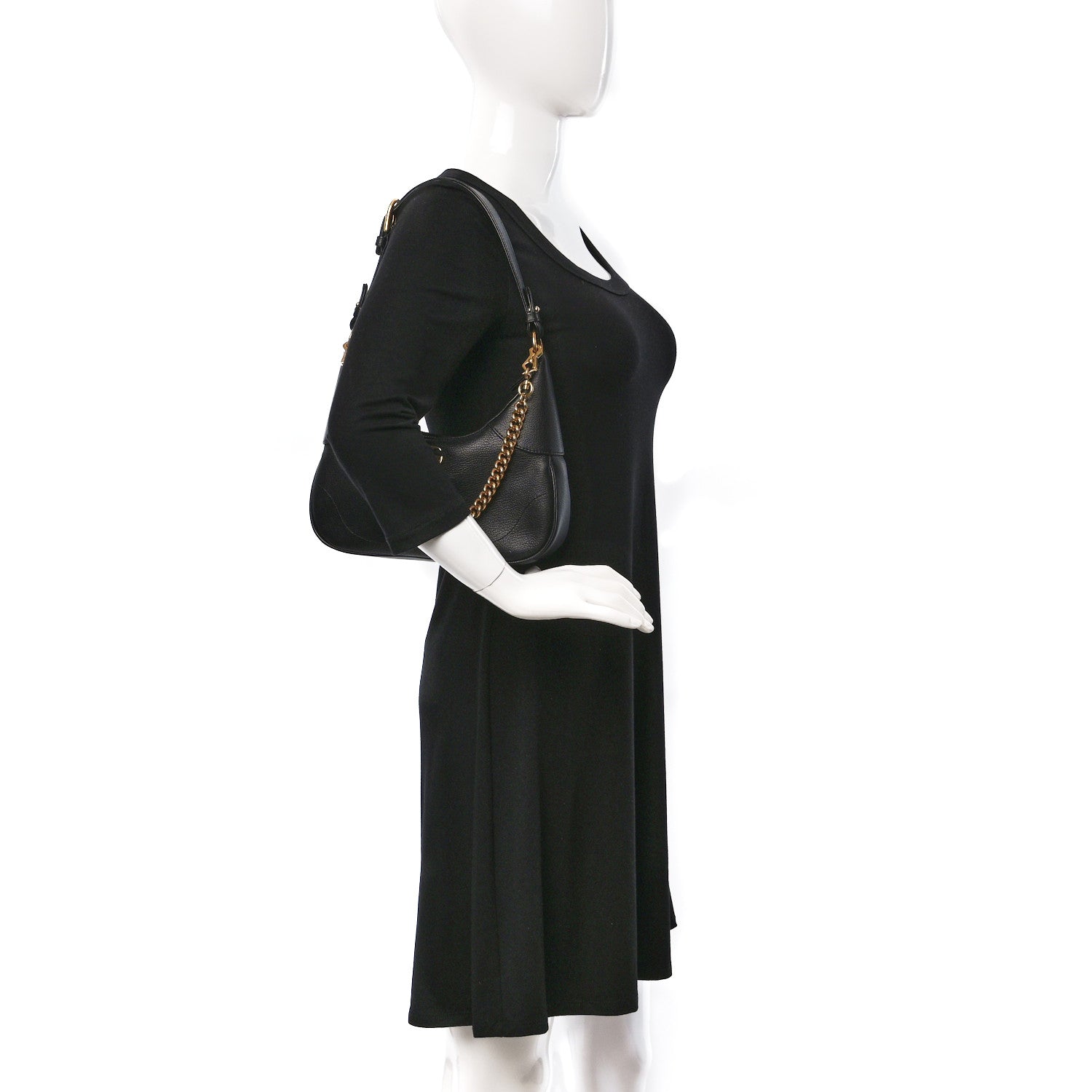 Gucci Goatskin Small Aphrodite Shoulder Bag Black 2 of 9