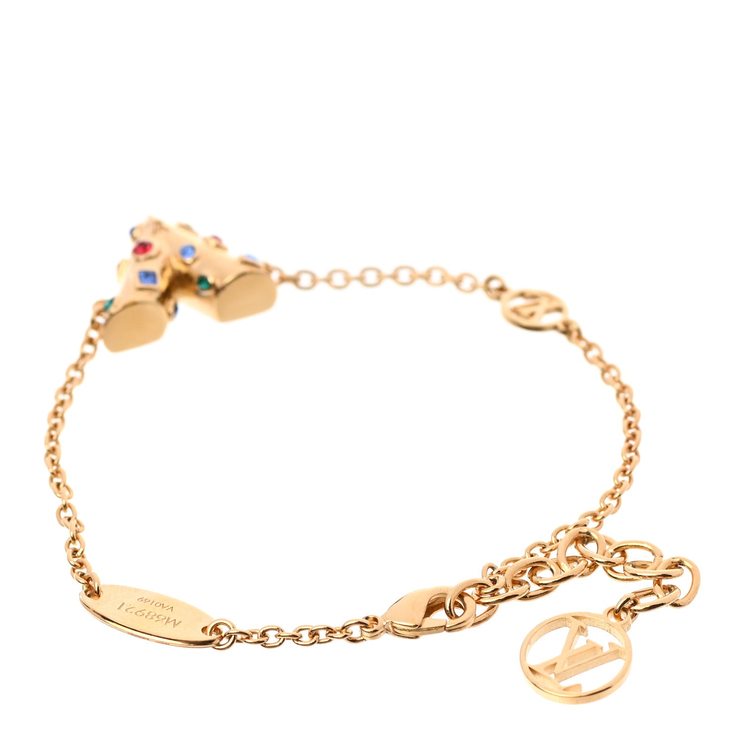 Louis Vuitton Swarovski Essential V Bracelet Multicolor Gold 3 of 5