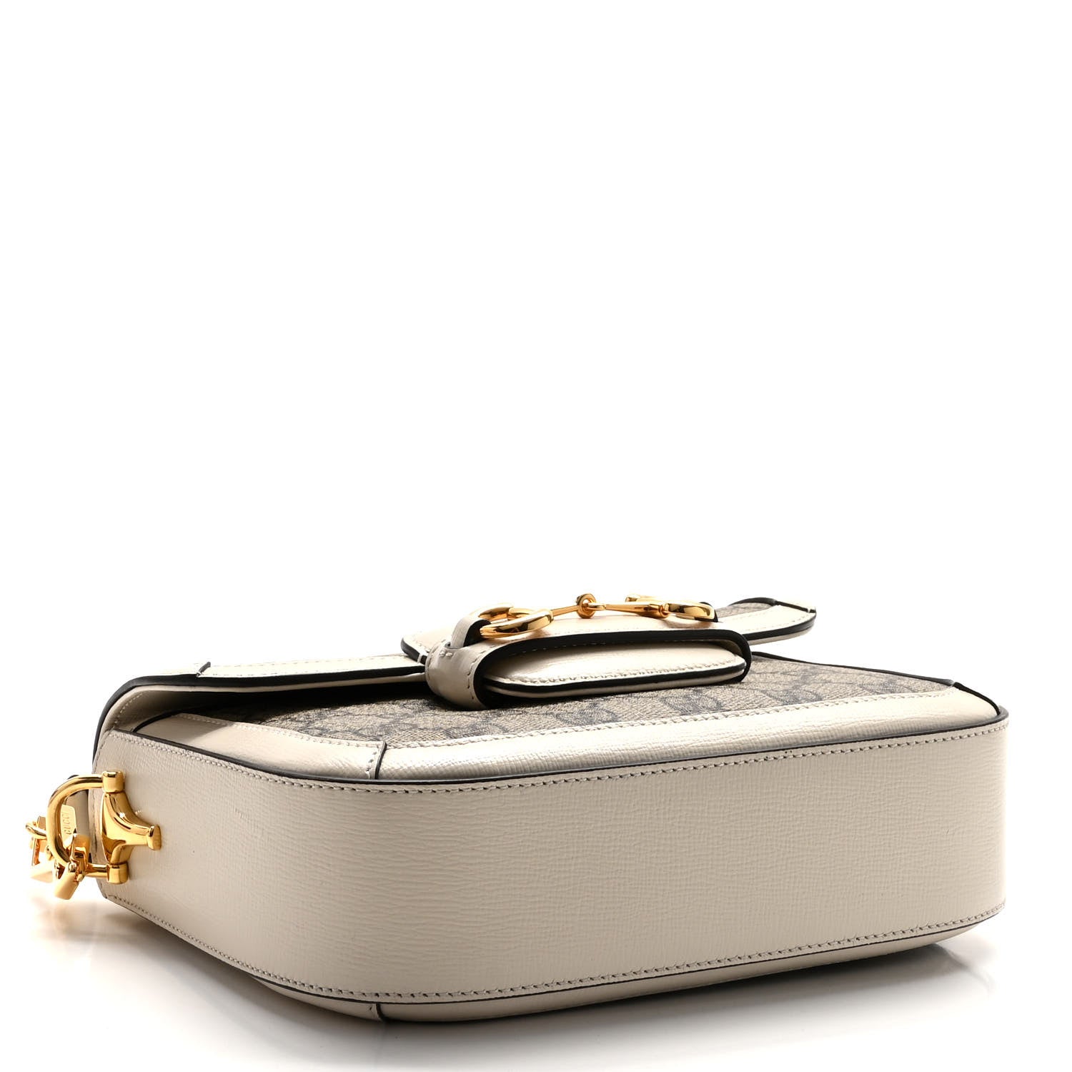 Gucci GG Supreme Monogram Web Mini Horsebit 1955 Shoulder Bag Beige Mystic White 4 of 10