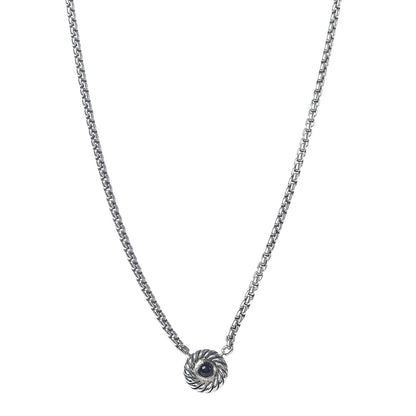 David Yurman Sterling Silver 14K Yellow Gold Black Onyx 12mm Cookie Pendant Necklace 1 of 6