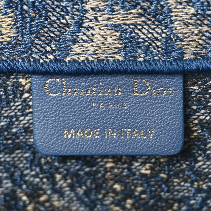 Christian Dior Canvas Embroidered Large Brocart Book Tote Blue 6 of 9