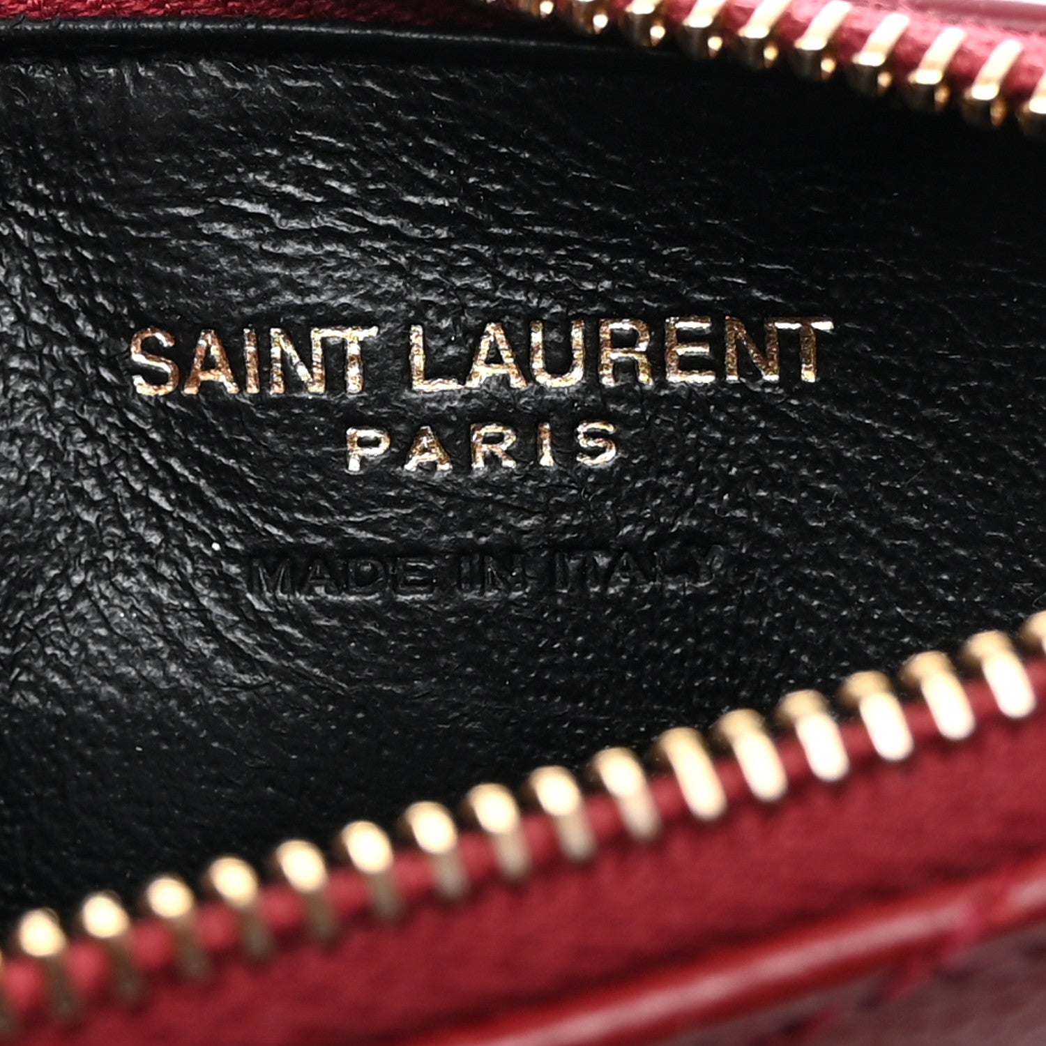Saint Laurent Grain De Poudre Matelasse Chevron Monogram Fragments Zippered Card Case Opyum Red 6 of 8