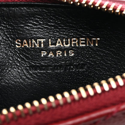 Saint Laurent Grain De Poudre Matelasse Chevron Monogram Fragments Zippered Card Case Opyum Red 6 of 8