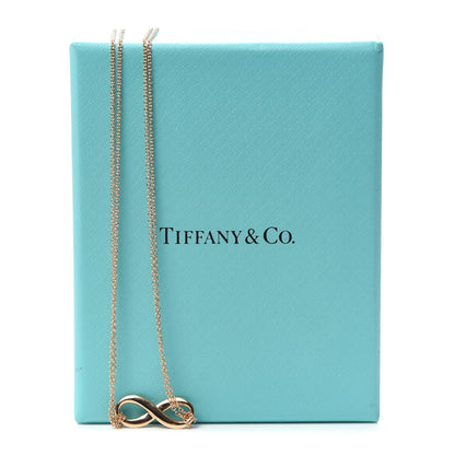 Tiffany 18K Rose Gold Infinity Double Chain Pendant Necklace 6 of 6