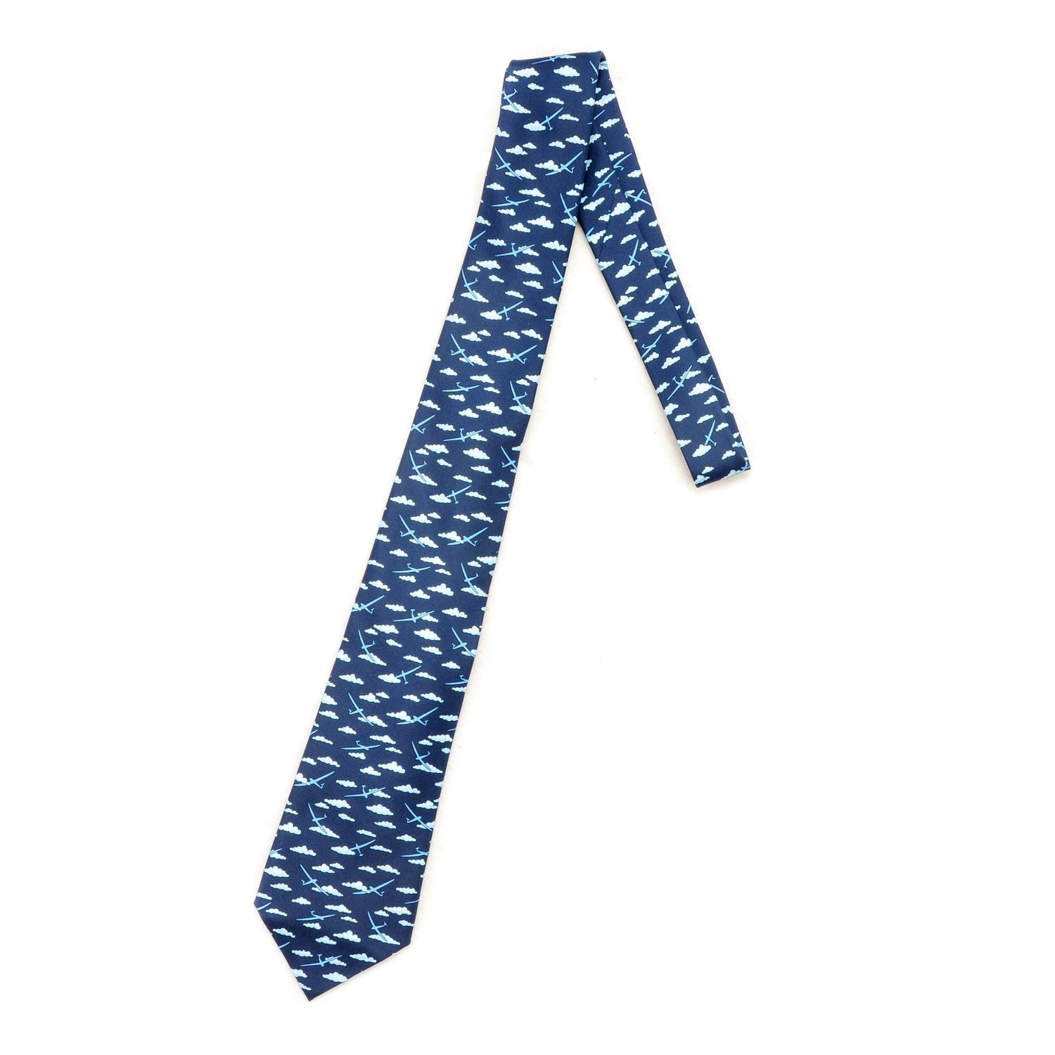Hermes Printed Silk Mens Neck Tie Bleu 1 of 5