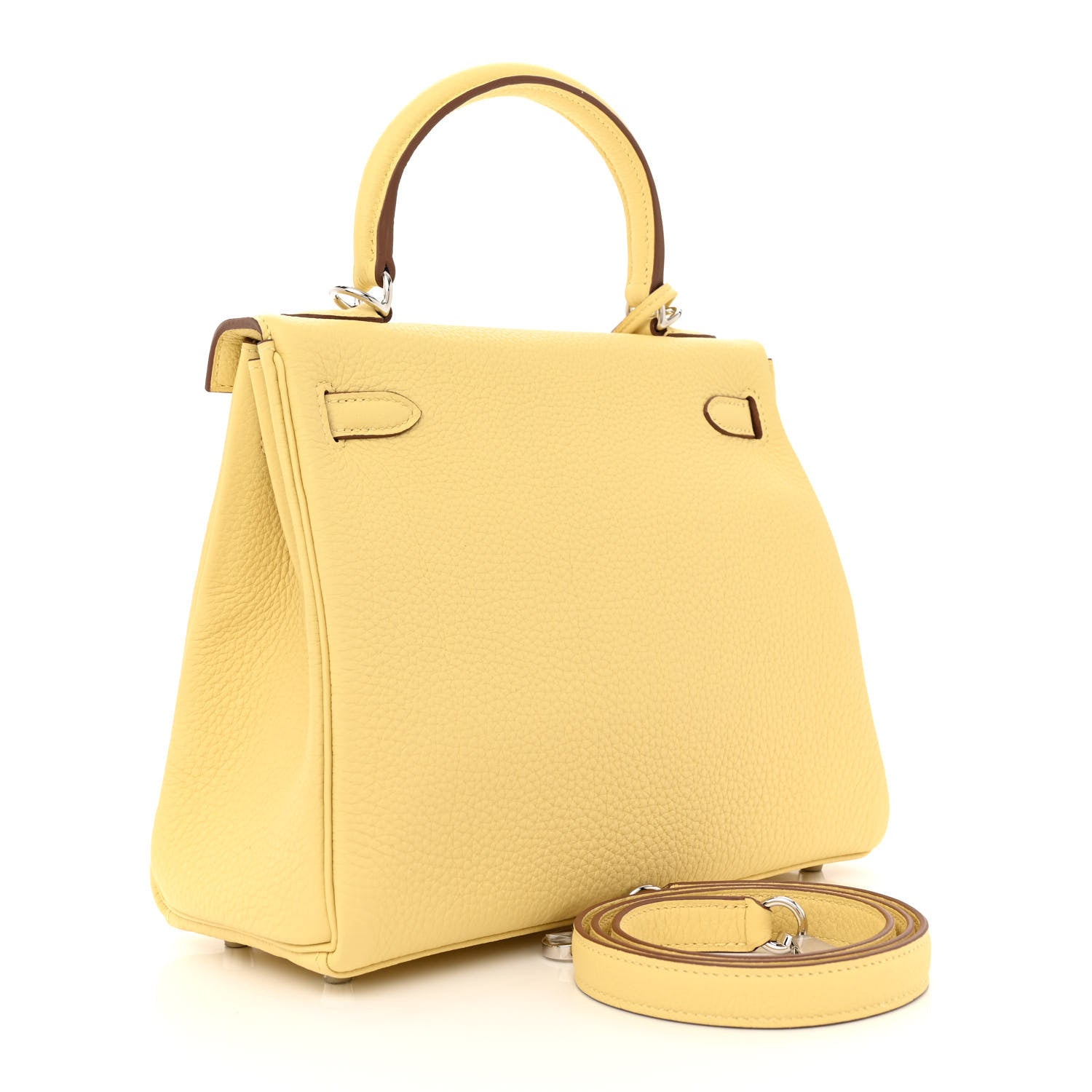 Hermes Togo Kelly Retourne 25 Jaune Poussin 3 of 11