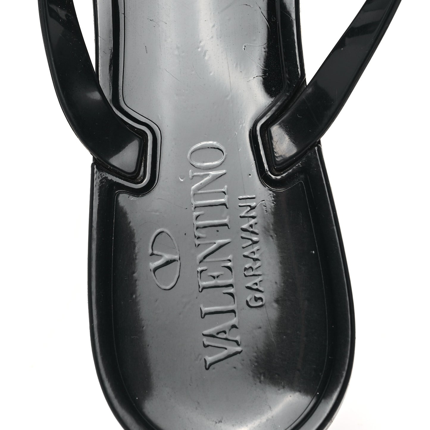 PVC Jelly Rockstud Bow Thong Sandals 40 Black