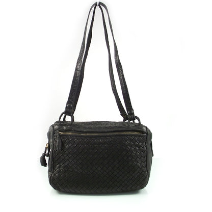 Bottega Veneta Vintage Woven Leather Shoulder Bag Nero 1 of 10