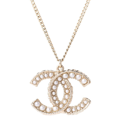 Chanel Pearl CC Pendant Necklace Gold 3 of 6