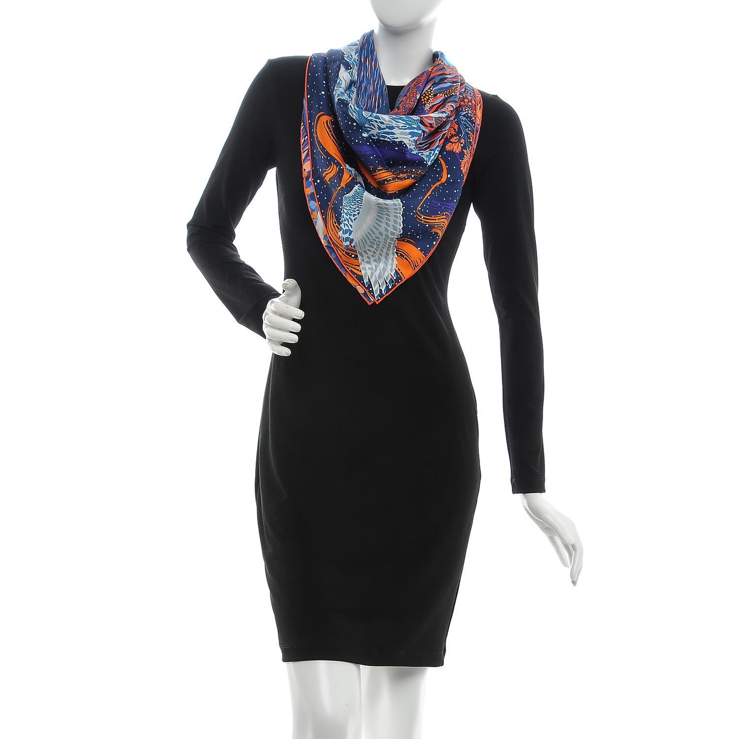 Silk Into the Canadian Wild Scarf 90 Cobalt Orange Ultraviolet