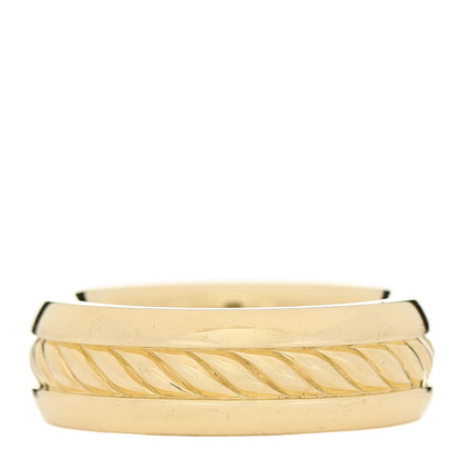 David Yurman 18K Yellow Gold 8mm Cable Classics Inset Band Ring 60 9 3 of 5